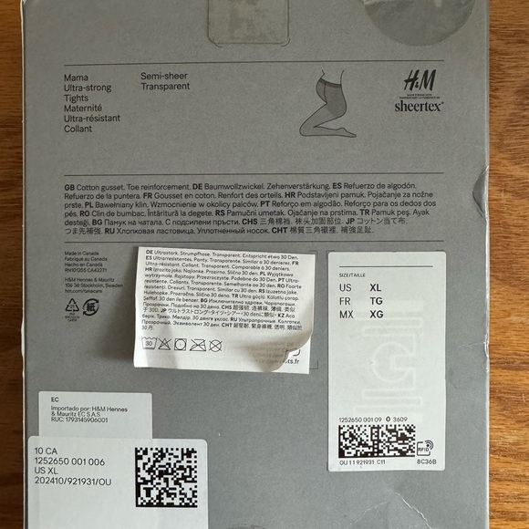 NWT MAMA SHEERTEX® ULTRA-STRONG SEMI-SHEER TIGHTS, black, XL - Picture 3 of 4